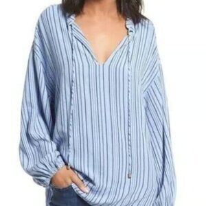 Free People | Blue Stripe Tunic Size Medium
